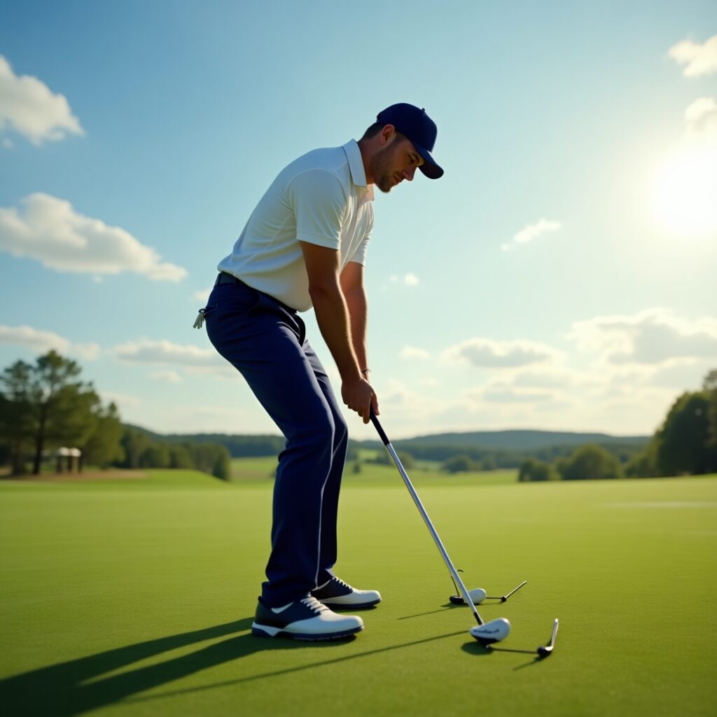 Boost Your Golf Swing Power Instantly with These 8 Game-Changing Techniques 9 Golfer using alignment sticks to keep arms extended