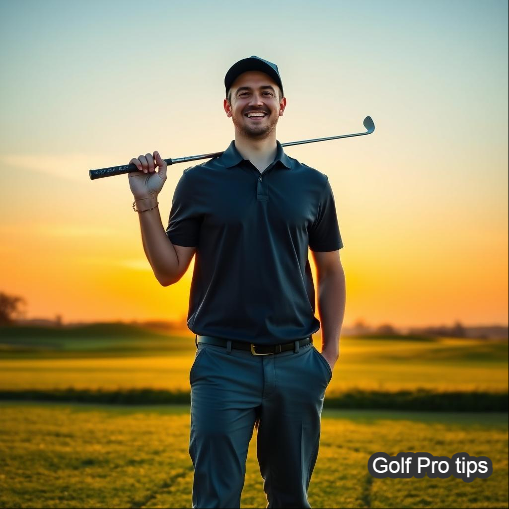 10 Brilliant Golf Course Tips for Beginners: Play Smarter, Not Harder 1 Confident beginner golfer ready to play smarter on the course at sunrise