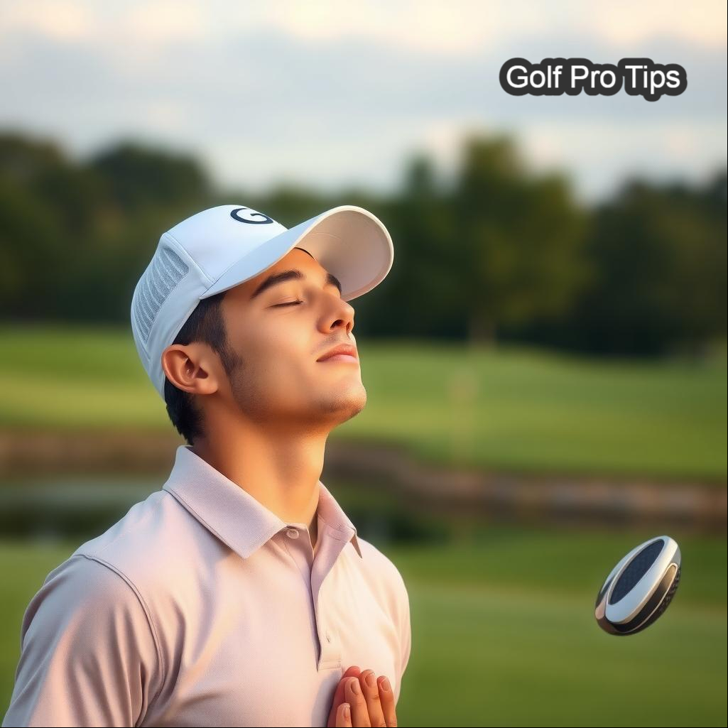 Top 9 Mental Golf Tips for Beginners : Focus, Confidence & Calm 6 Golfer using breathing techniques to stay focused
