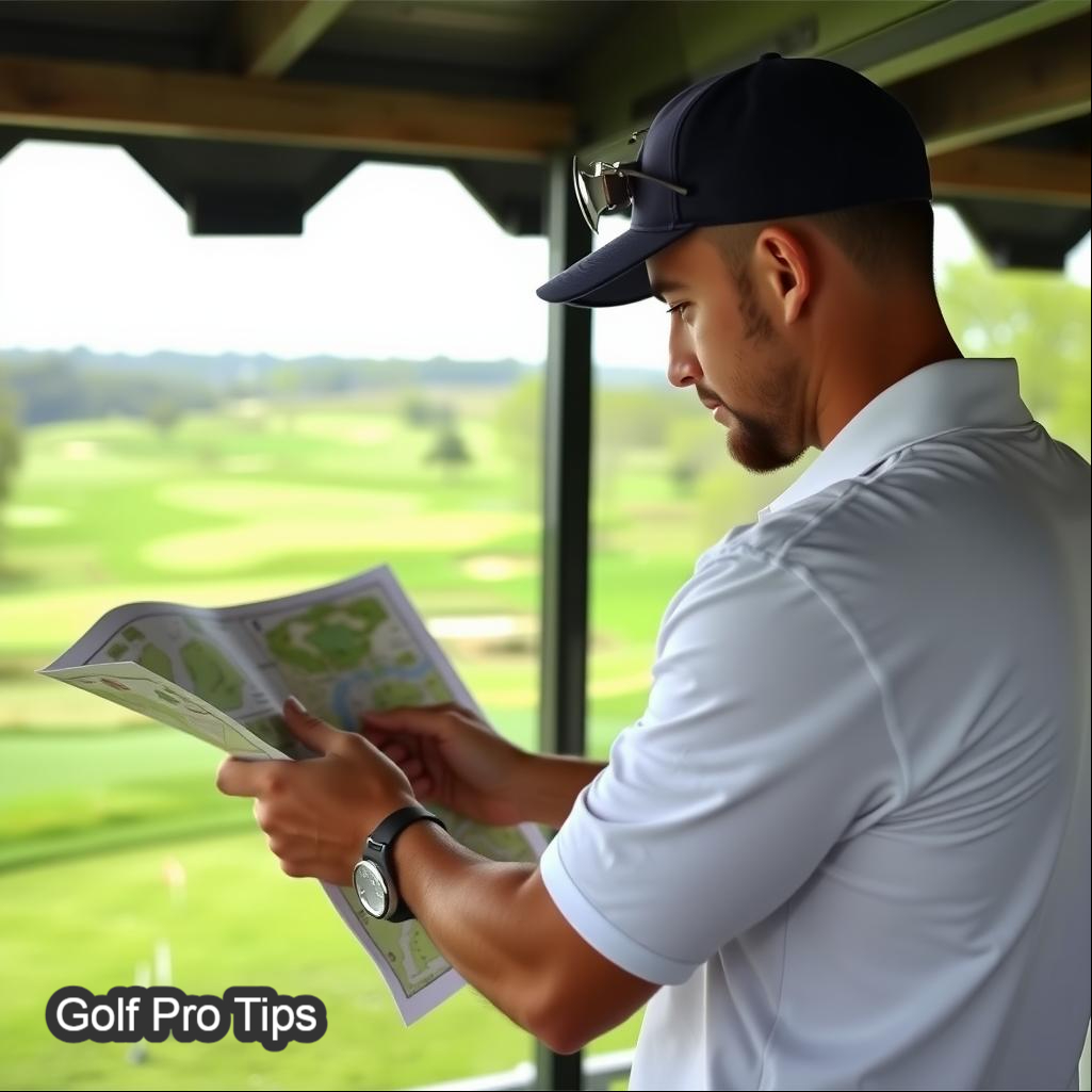 10 Brilliant Golf Course Tips for Beginners: Play Smarter, Not Harder 2 Golfer planning golf shots by analyzing course layout