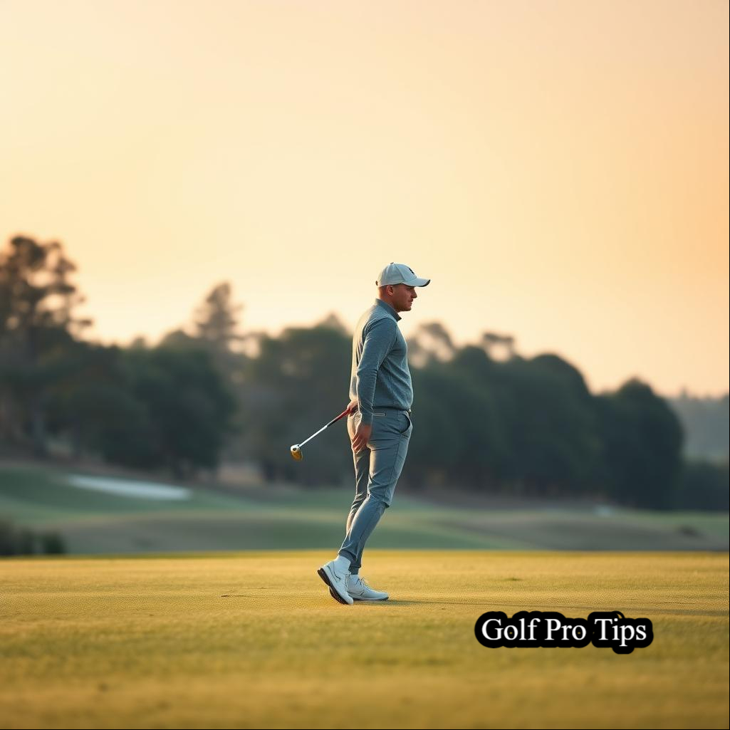 Top 9 Mental Golf Tips for Beginners : Focus, Confidence & Calm 2 Golfer standing alone on course, reflecting mentally before a shot